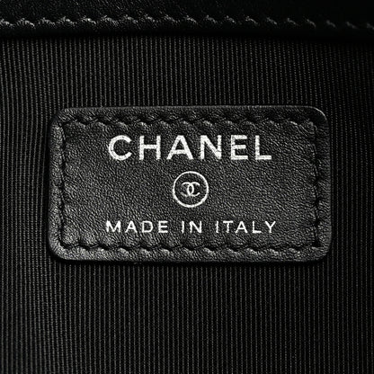 Chanel Calfskin Chain 20s Signe Medium Cosmetic Case Black 6 of 7