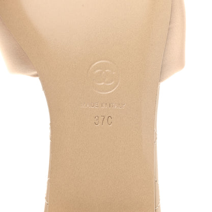 Chanel Satin Mule Sandals 37 Beige 6 of 9