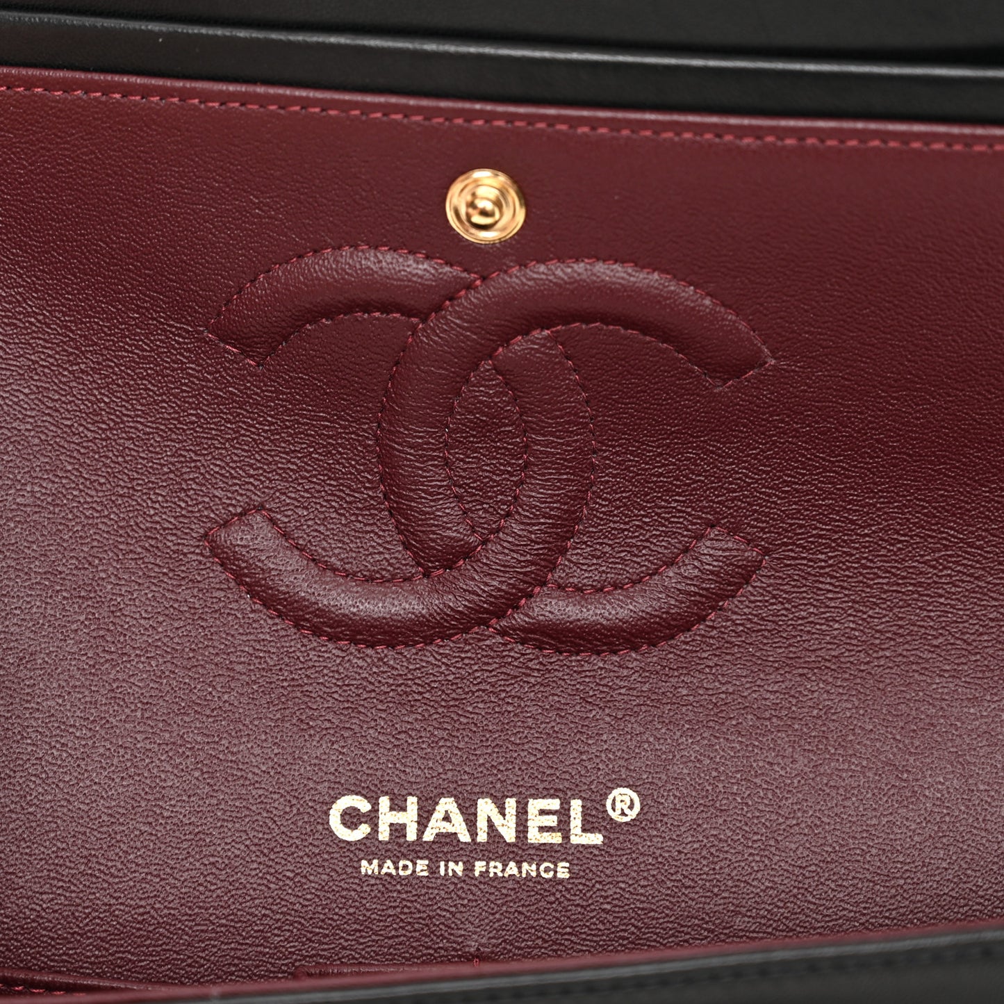 Lambskin Quilted Medium Double Flap Black