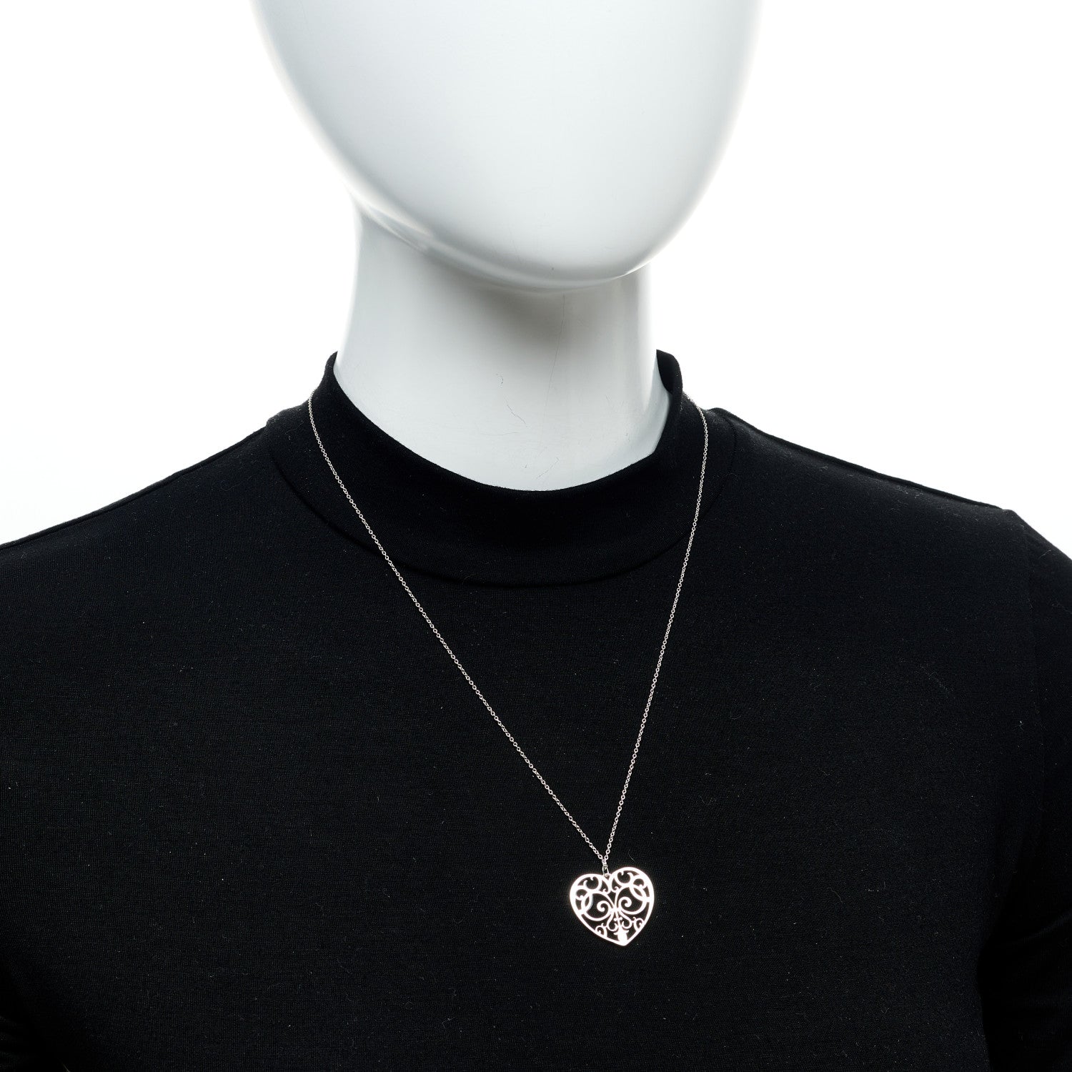 Tiffany Sterling Silver Enchant Heart Pendant Necklace 2 of 5