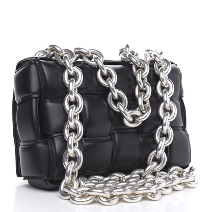 Bottega Veneta Lambskin Maxi Intreccio Padded Chain Cassette Crossbody Bag Black 3 of 10