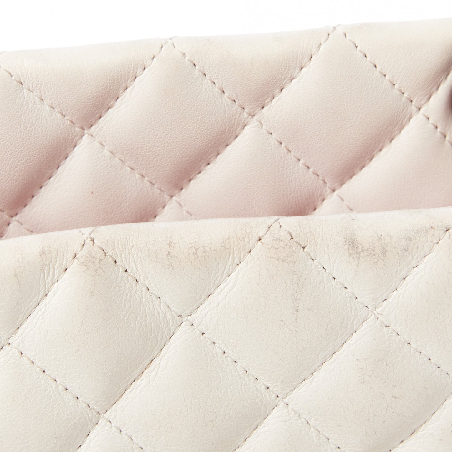 Calfskin Quilted Large Cambon Tote White Black