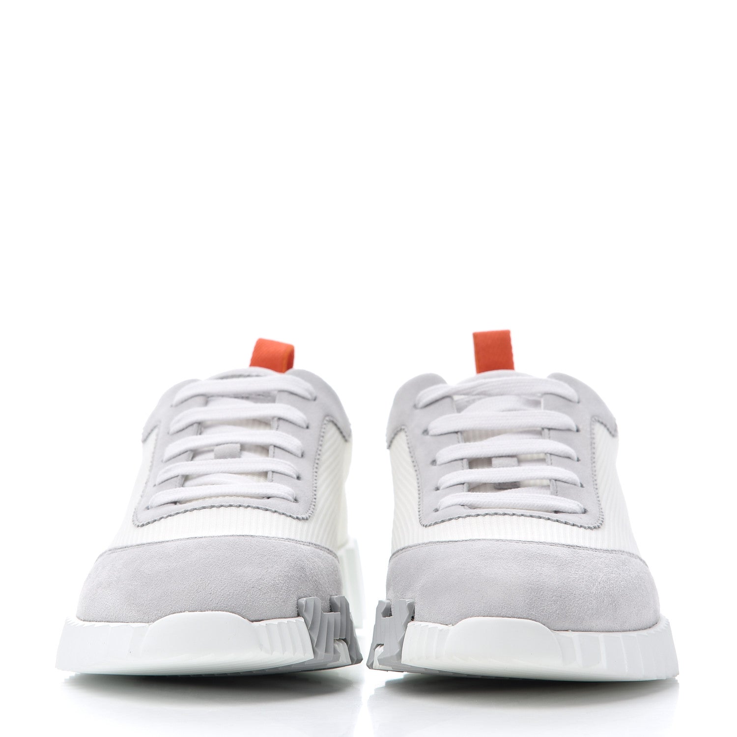 Hermes Technical Canvas Suede Goatskin Bouncing Sneakers 37 White Multicolor 2 of 8