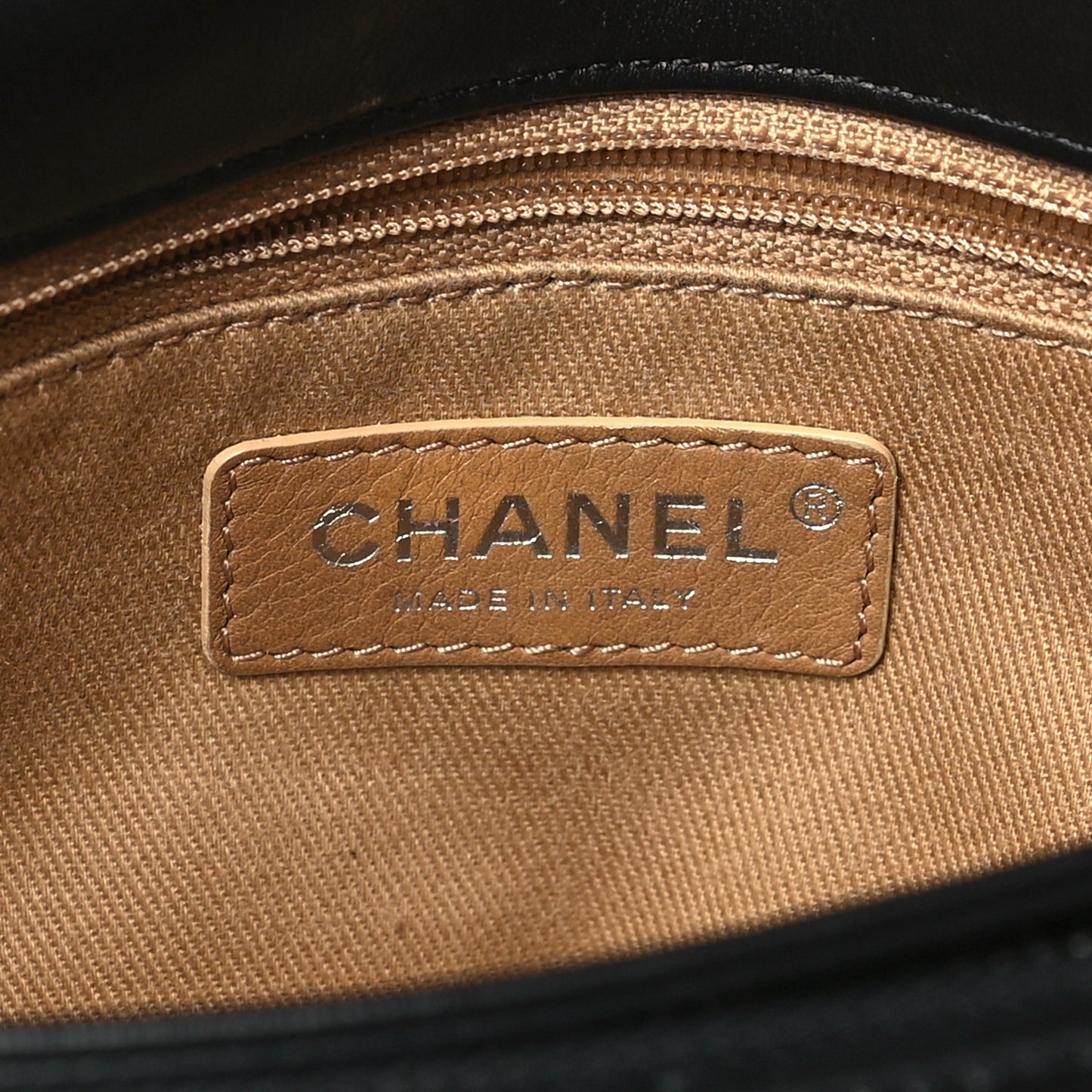 Aged Calfskin Quilted Express Zip Around Flap Black