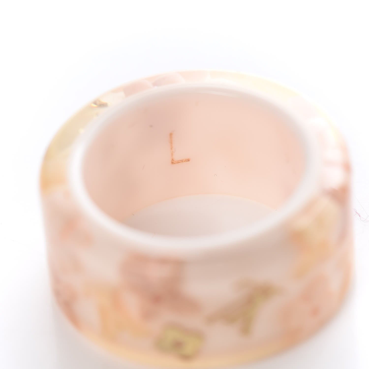 Louis Vuitton Swarovski Crystal Resin Inclusion Ring L Beige 4 of 5