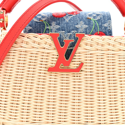 Louis Vuitton LV X TM Rattan Denim Calfskin Cerises Capucines Mini 7 of 9