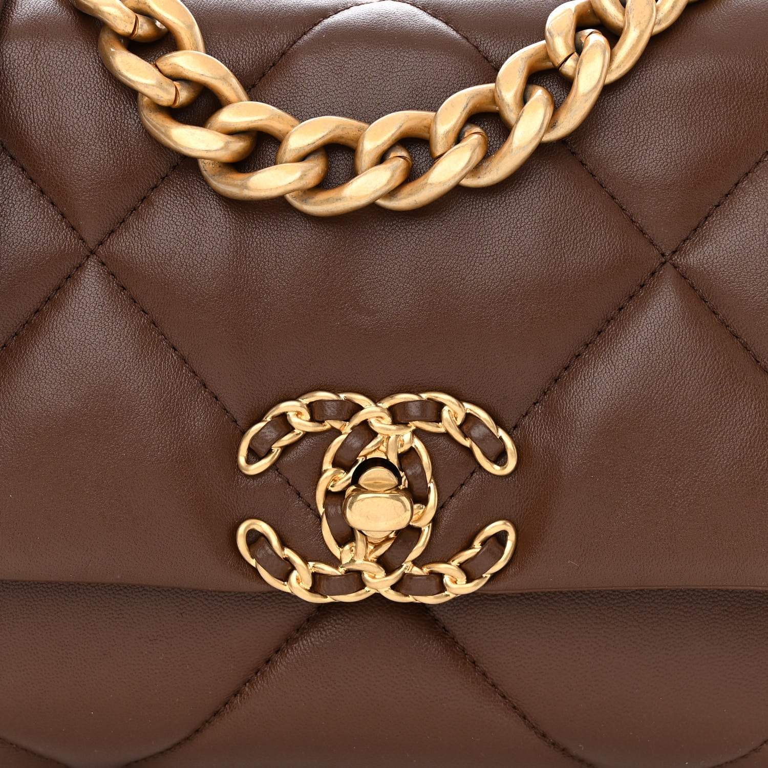 Chanel Lambskin Quilted Medium Chanel 19 Flap Dark Brown 8 of 11