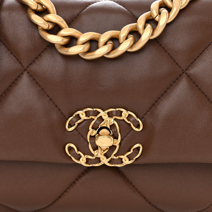 Chanel Lambskin Quilted Medium Chanel 19 Flap Dark Brown 8 of 11