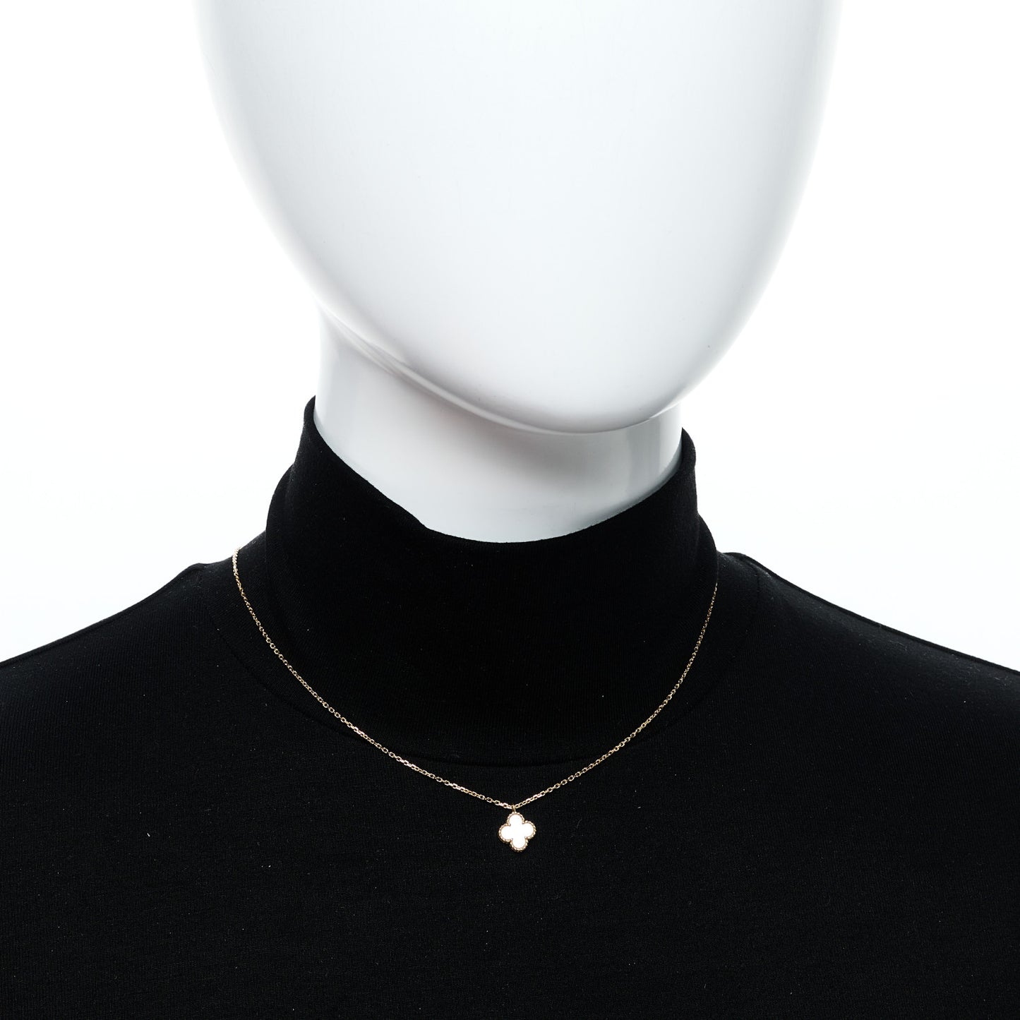 18K Yellow Gold Mother of Pearl Sweet Alhambra Pendant Necklace