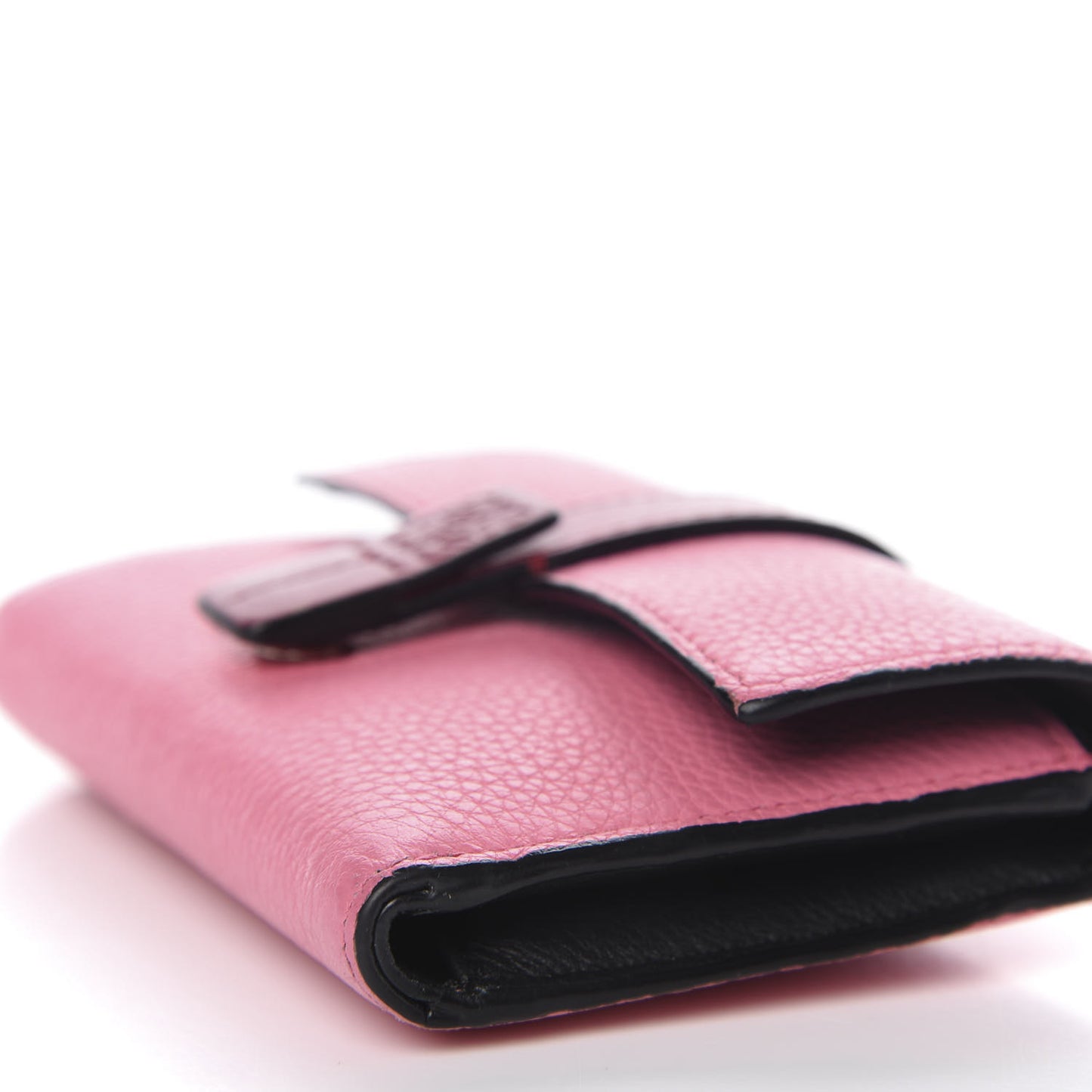 Grained Calfskin Compact Zip Wallet Wild Rose Raspberry