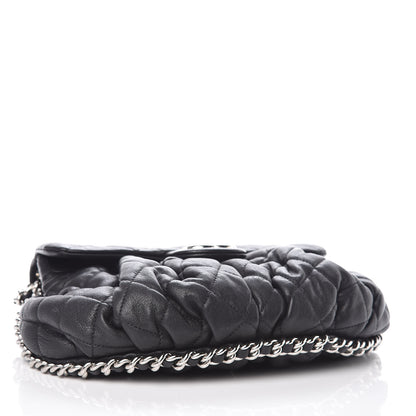 Chanel Washed Lambskin Quilted Medium Chain Around Messenger Black 4 of 10