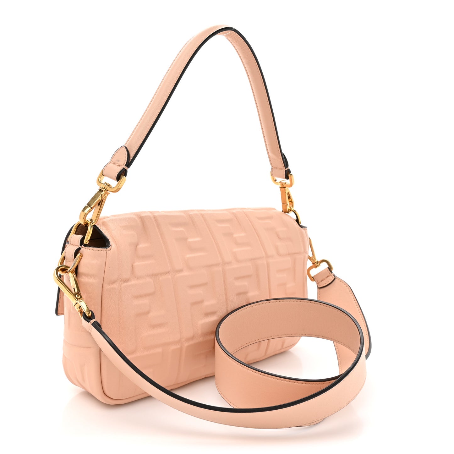 Nappa FF 1974 Embossed Baguette Baby Pink
