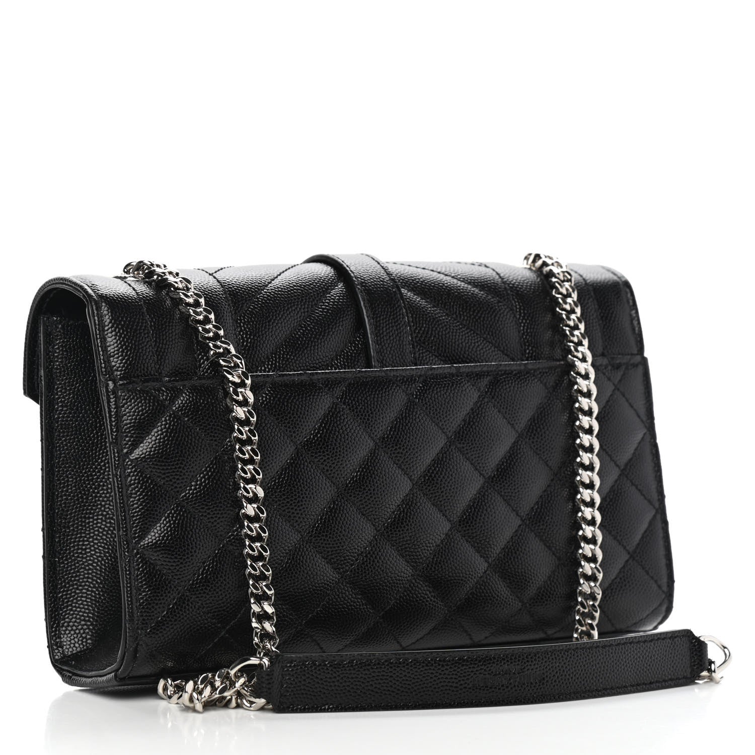Saint Laurent Grain De Poudre Textured Mixed Matelasse Triquilt Small Monogram Satchel Black 2 of 8