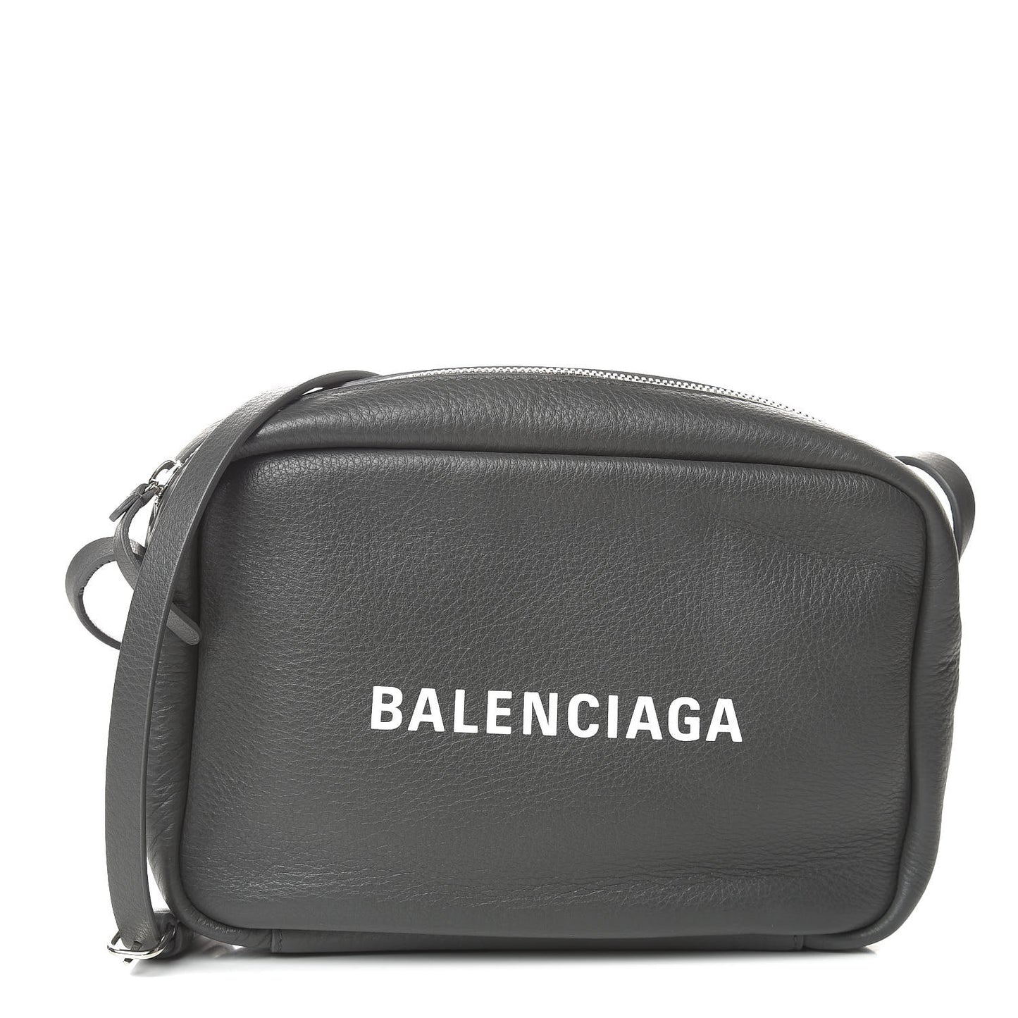 Smooth Calfskin Logo S Everyday Camera Bag Gris Fossile White