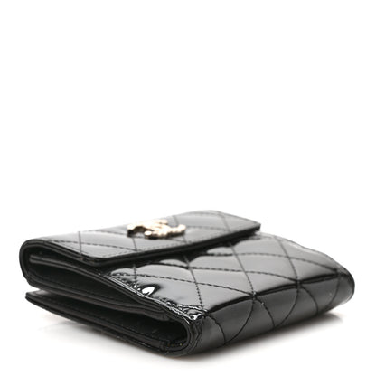 Chanel Patent Quilted Brilliant Compact Wallet Black 4 of 7
