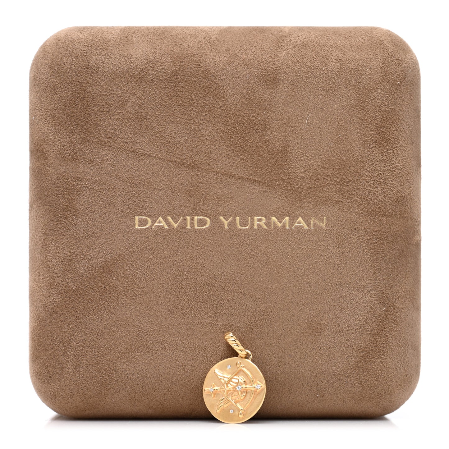 18K Yellow Gold Diamond Sagittarius Zodiac Amulet Pendant