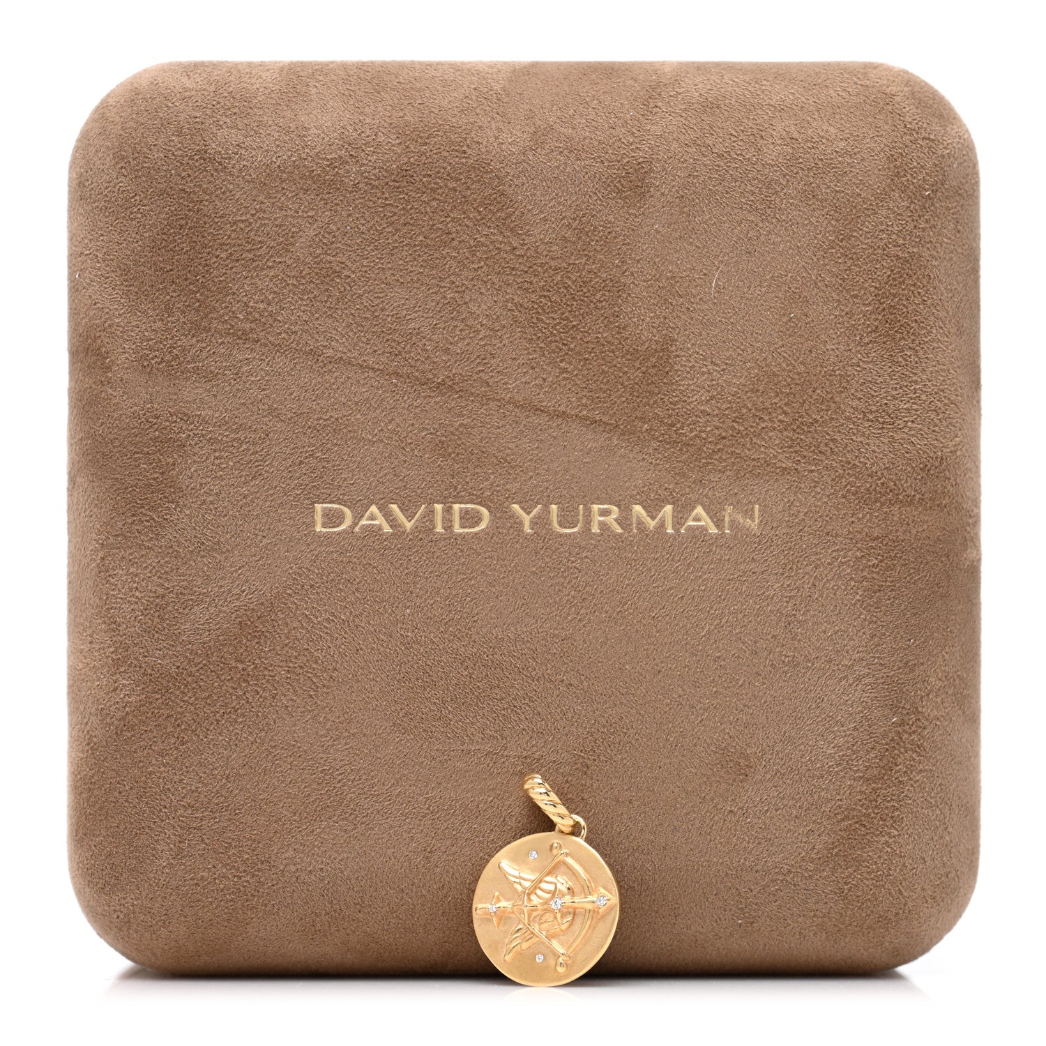 David Yurman 18K Yellow Gold Diamond Sagittarius Zodiac Amulet Pendant 4 of 4