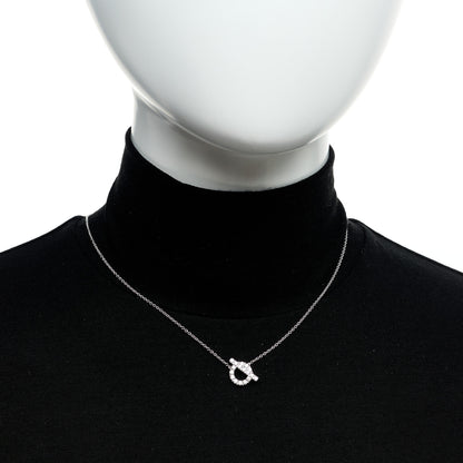 Hermes 18K White Gold Diamond Finesse Pendant Necklace 3 of 12
