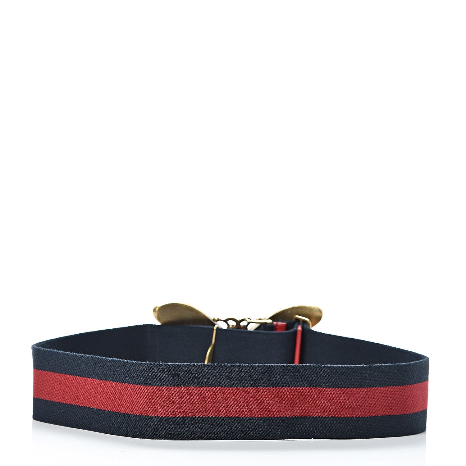 Gucci Web Queen Margaret Bee Belt 80 32 Red Navy 3 of 5