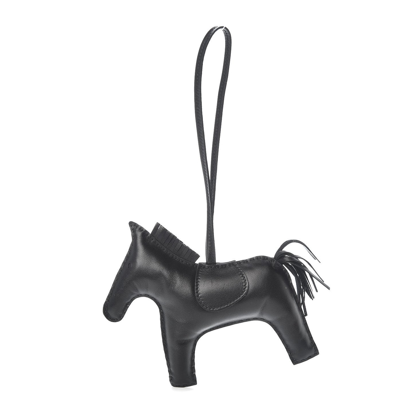 Milo Lambskin Grigri Rodeo Horse Bag Charm GM So Black
