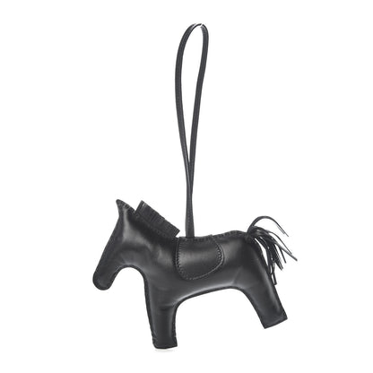 Hermes Milo Lambskin Grigri Rodeo Horse Bag Charm GM So Black 1 of 5