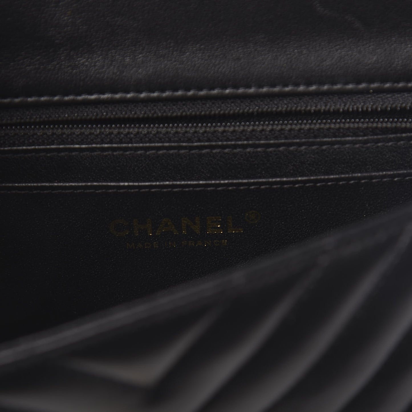 Lambskin Chevron Quilted Mini Rectangular Flap Black