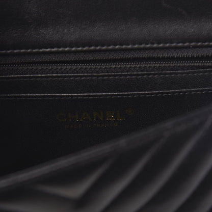 Chanel Lambskin Chevron Quilted Mini Rectangular Flap Black 6 of 11