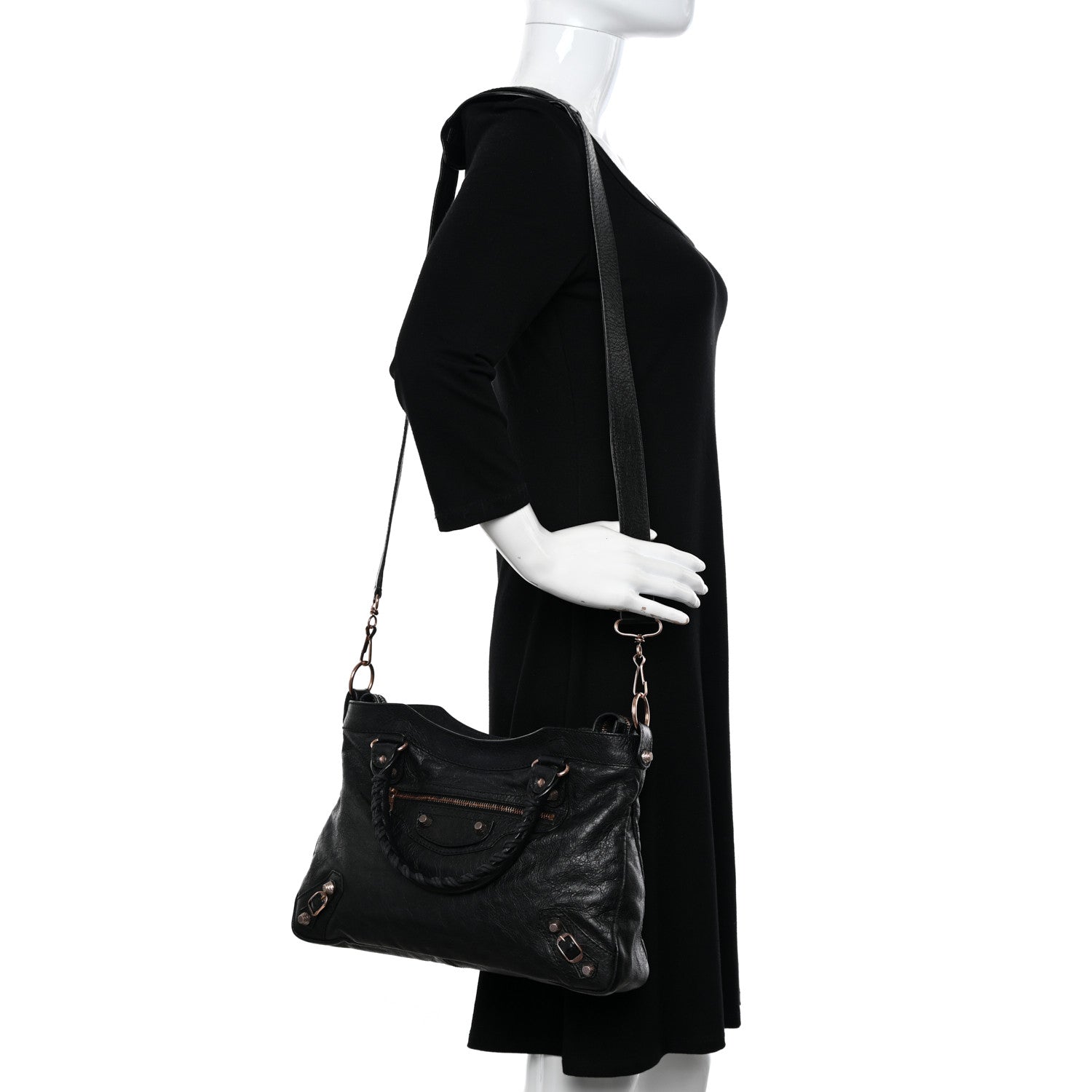 Balenciaga Agneau Giant 12 Rose Gold Hardware Town Black 2 of 12