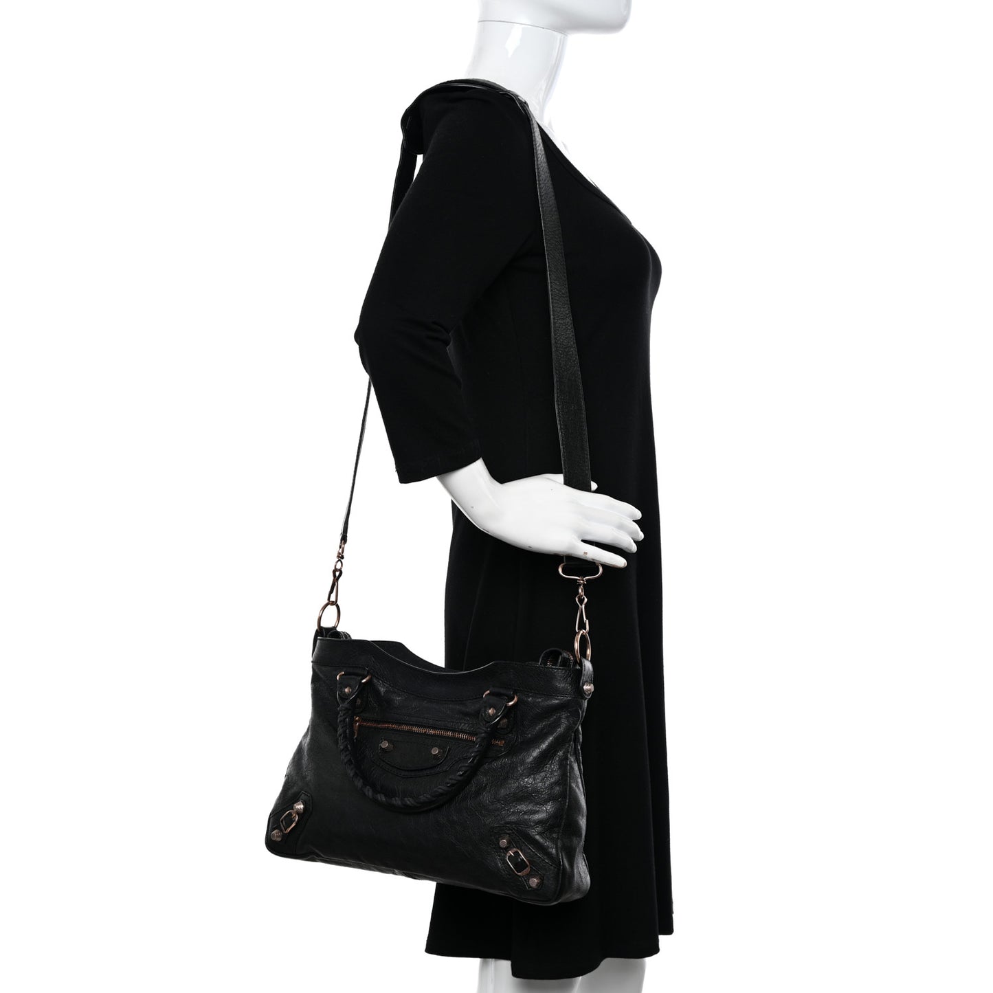 Agneau Giant 12 Rose Gold Hardware Town Black