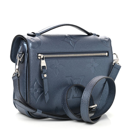 Louis Vuitton Metallic Empreinte Monogram Giant Pochette Metis Navy Nacre 3 of 9
