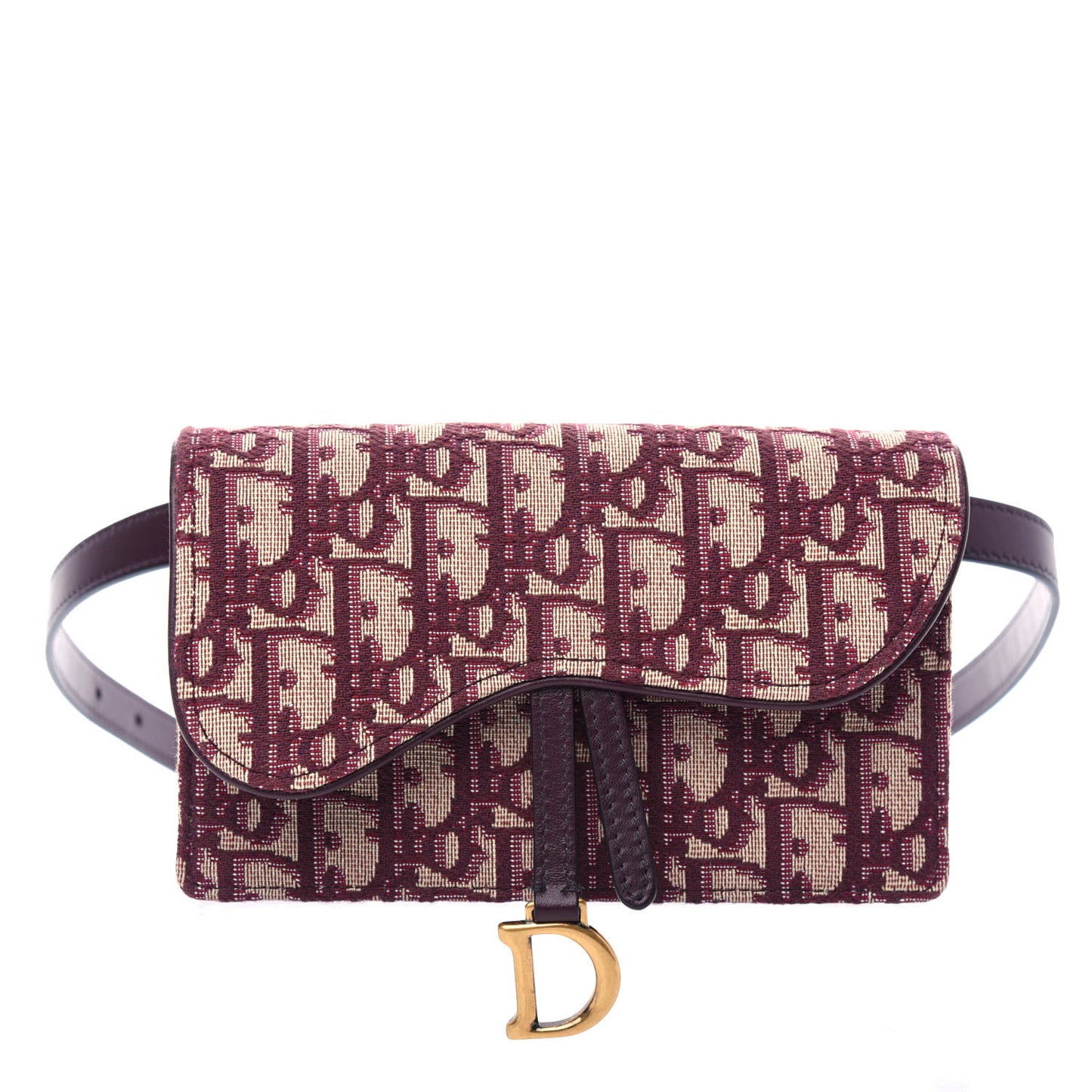Oblique Saddle Belt Bag Bordeaux
