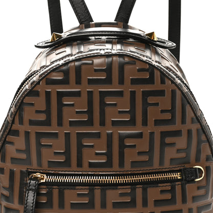 Fendi Vitello Bi-Color FF 1974 Embossed Mini Backpack Maya Black 8 of 11
