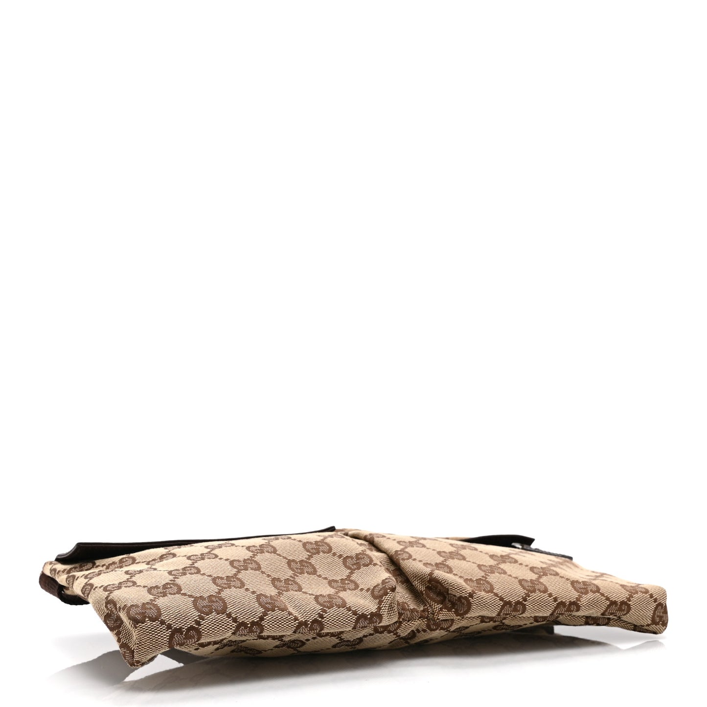 GG Monogram Double Pocket Belt Bag Dark Brown