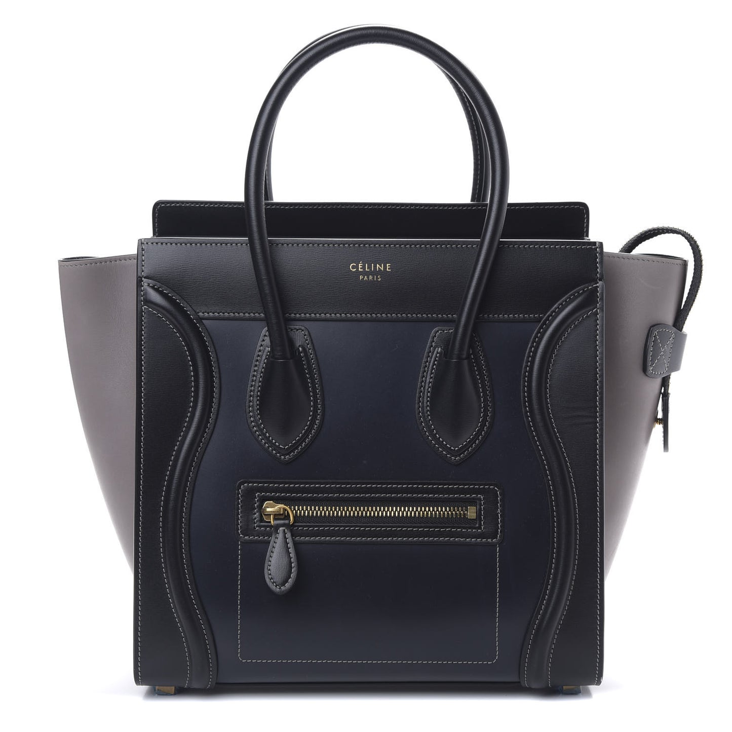 Smooth Calfskin Micro Tri-Color Luggage Dark Blue