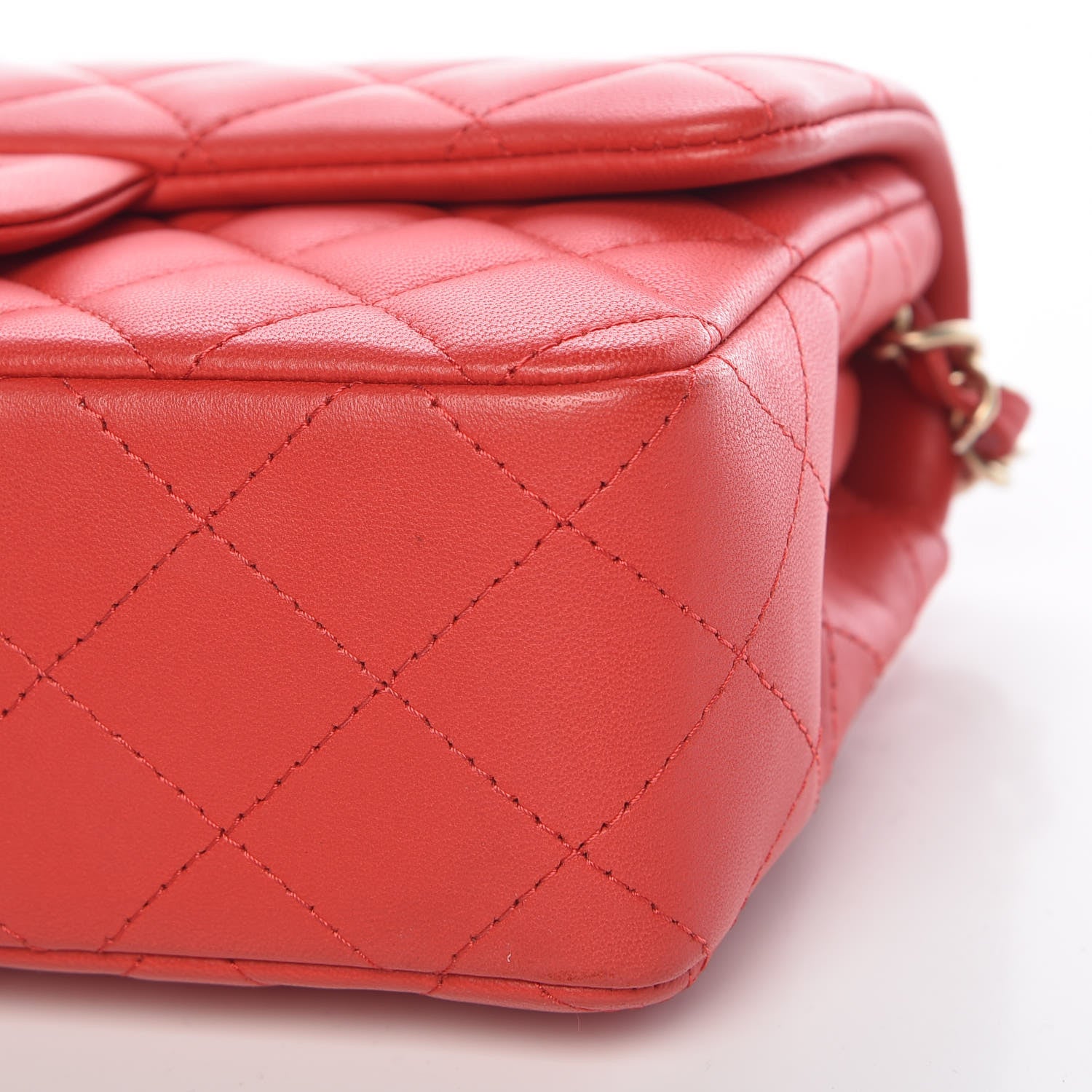 Chanel Lambskin Quilted Mini Rectangular Flap Red 11 of 12
