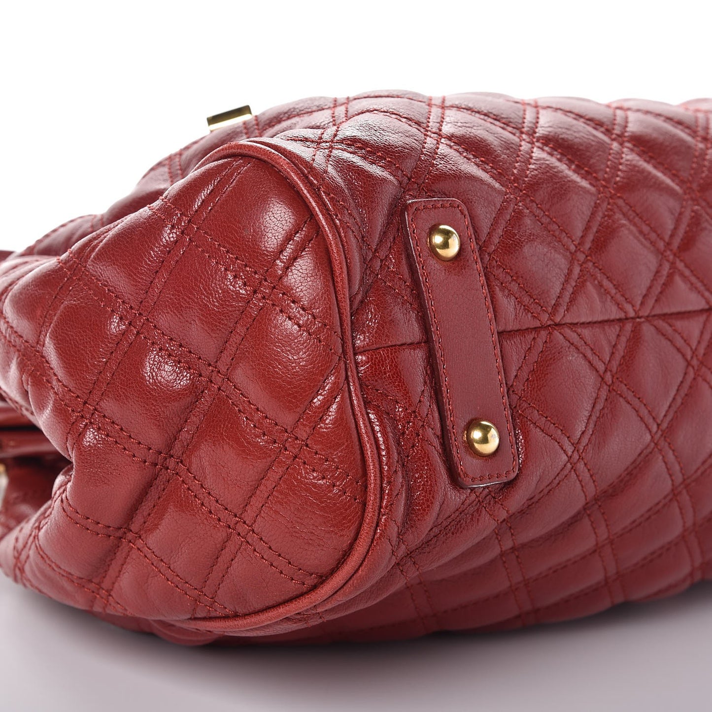Calfskin Quilted Stam Red