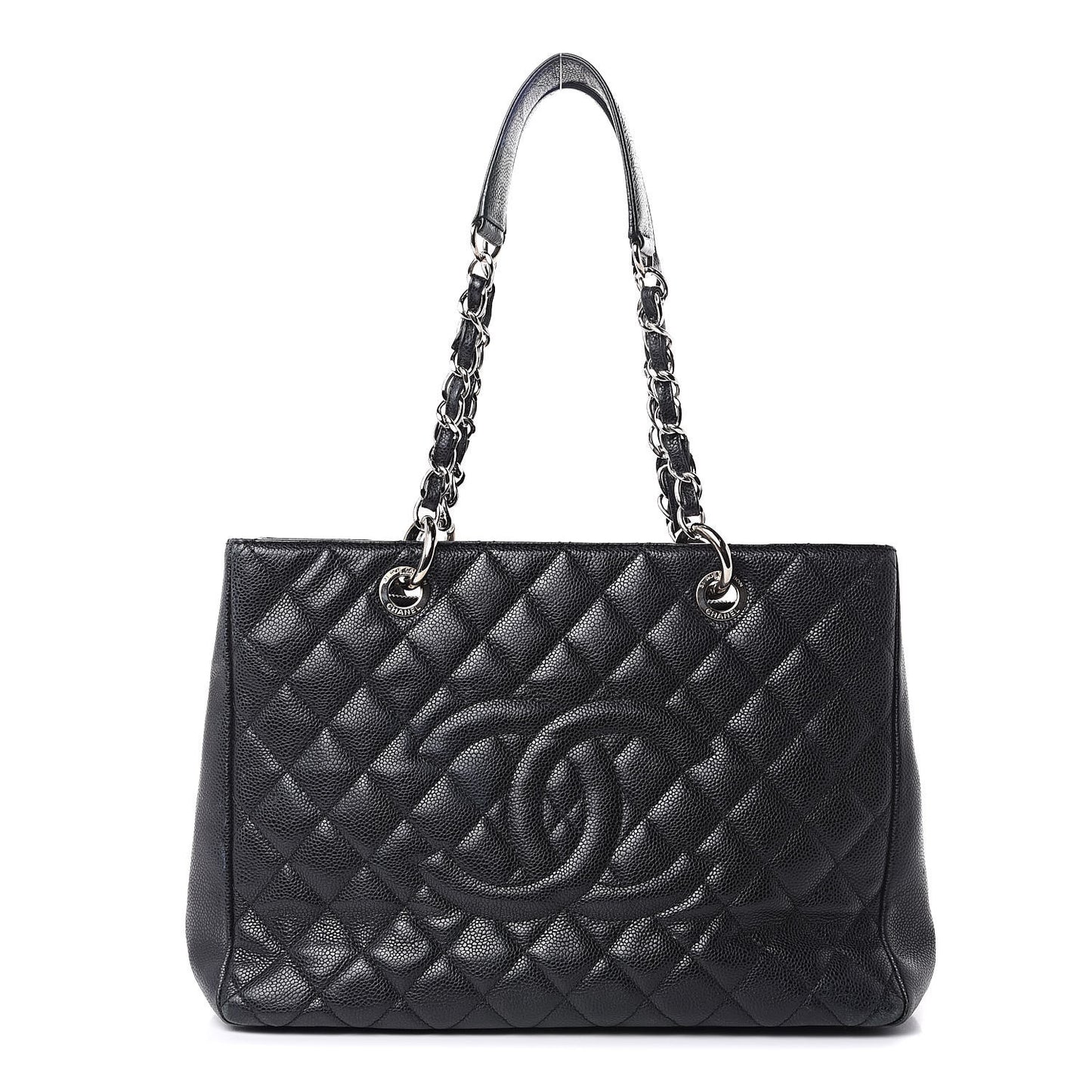 Caviar Quilted Grand Shopping Tote GST Black