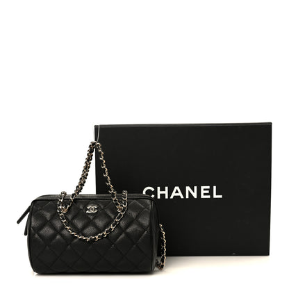 Chanel Caviar Quilted Barrel Clutch With Chain Black 11 of 11
