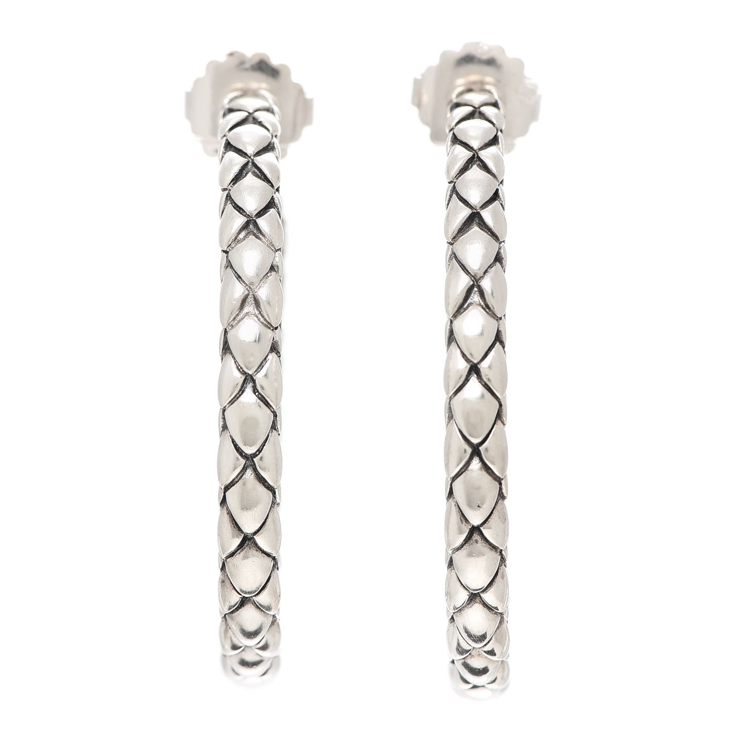 John Hardy Sterling Silver Cobra Hoop Earrings 1 of 4