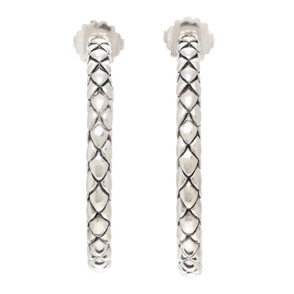 John Hardy Sterling Silver Cobra Hoop Earrings 1 of 4