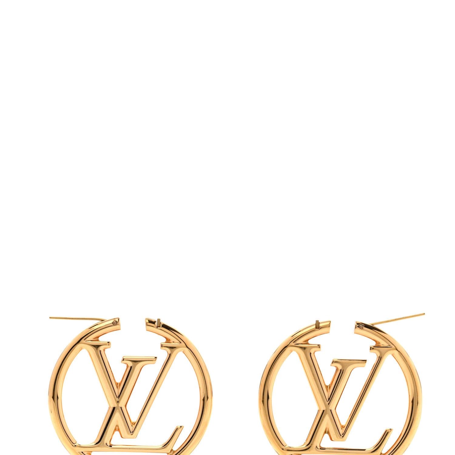 Louis Vuitton Metal Louise Hoop Earrings Gold 3 of 4
