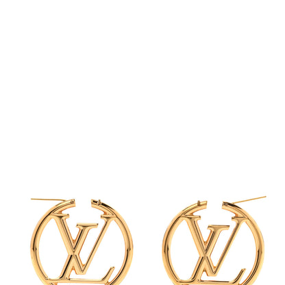 Louis Vuitton Metal Louise Hoop Earrings Gold 3 of 4