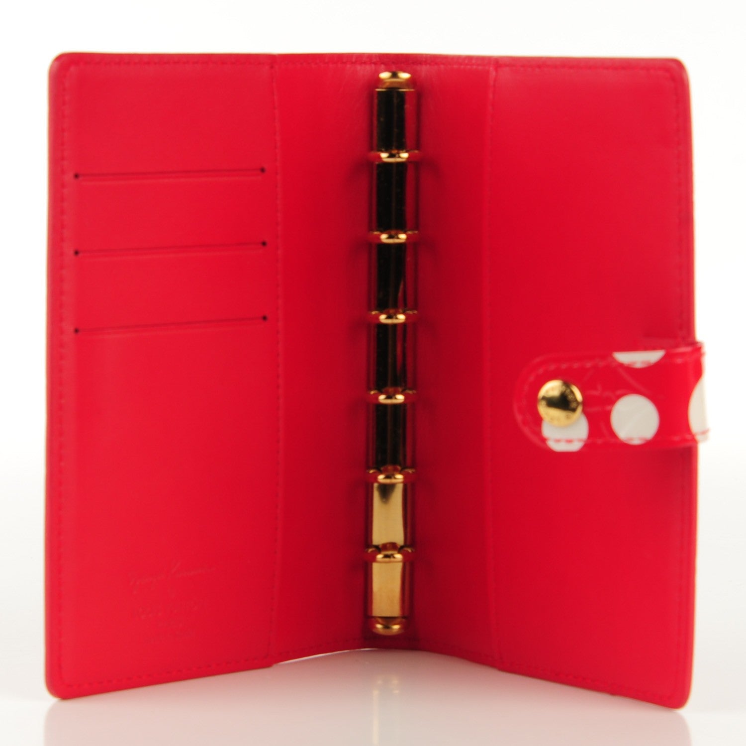 Louis Vuitton Vernis Kusama Infinity Dots Small Ring Cover Agenda Red 5 of 7