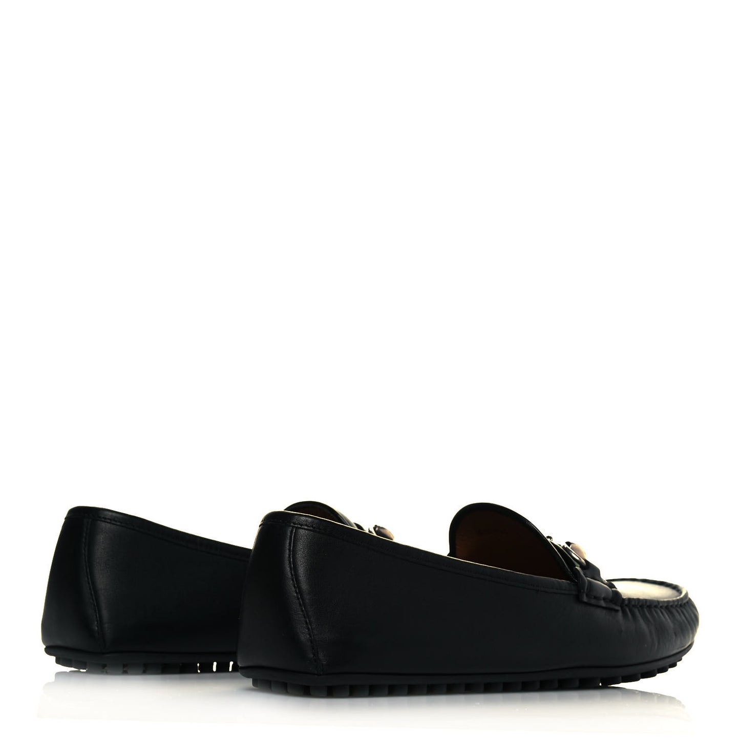 Miro Soft Calfskin Web Mens Horsebit Driver Loafers 9 Black