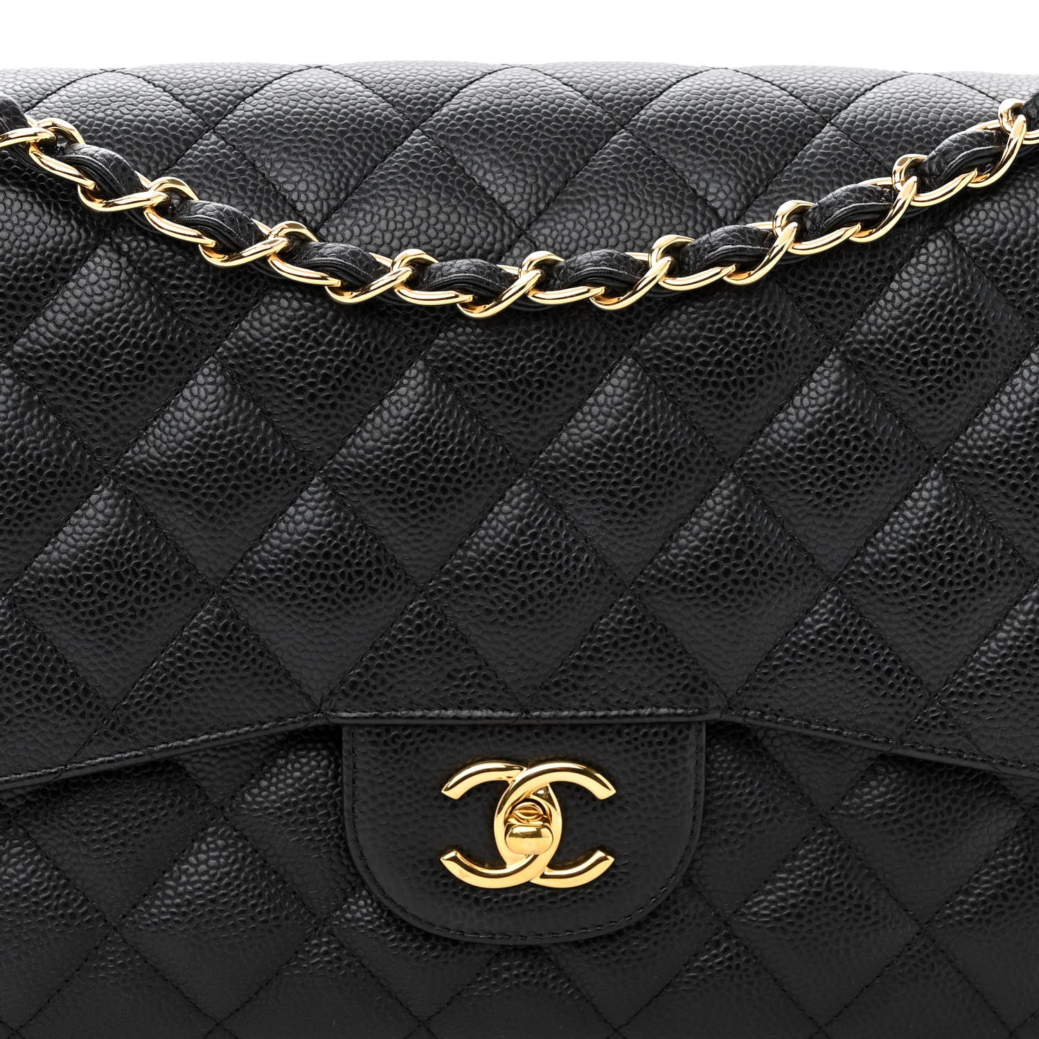 Chanel Caviar Quilted Jumbo Double Flap Black 8 of 10