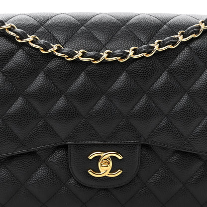 Chanel Caviar Quilted Jumbo Double Flap Black 8 of 10