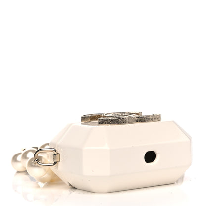Chanel Resin Crystal Pearl Lambskin Airpods Pro Holder Necklace Pearly White 4 of 7