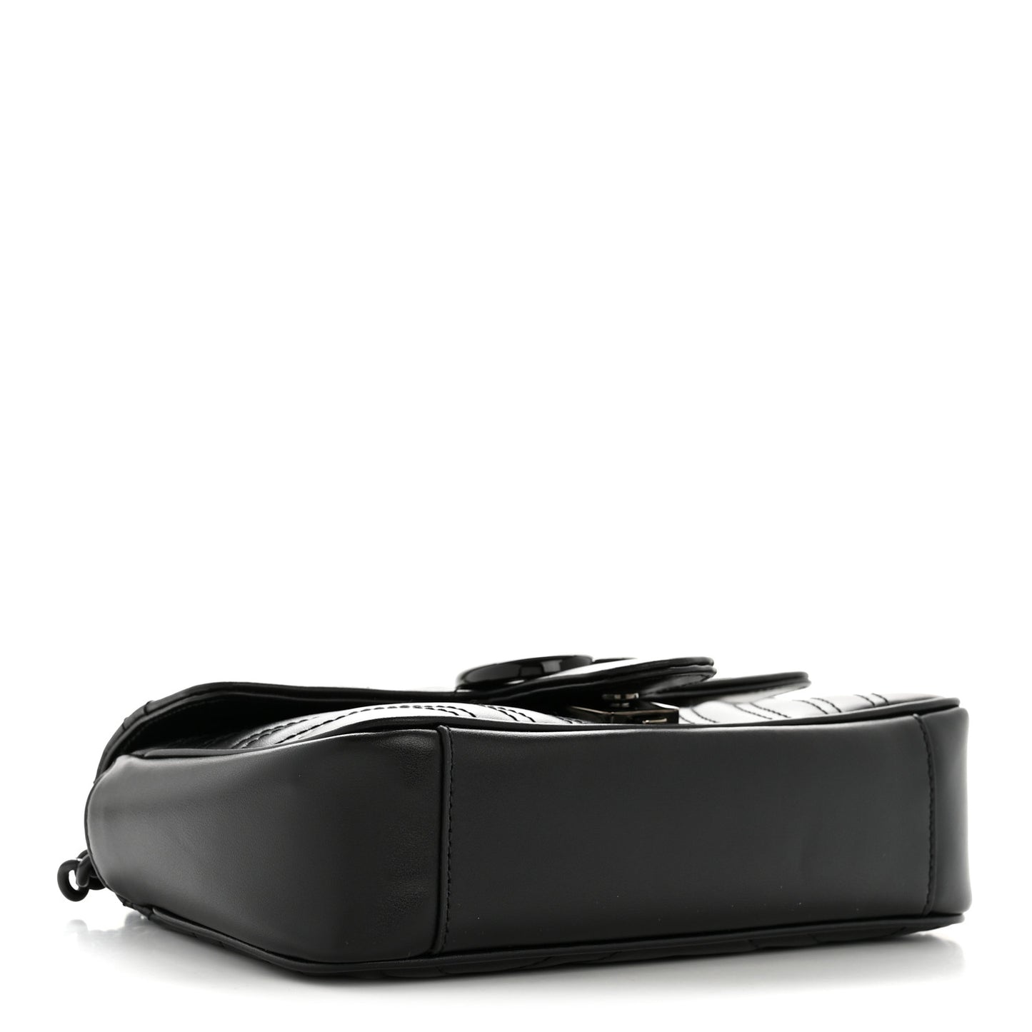 Calfskin Matelasse Monochrome Mini GG Marmont Shoulder Bag Black