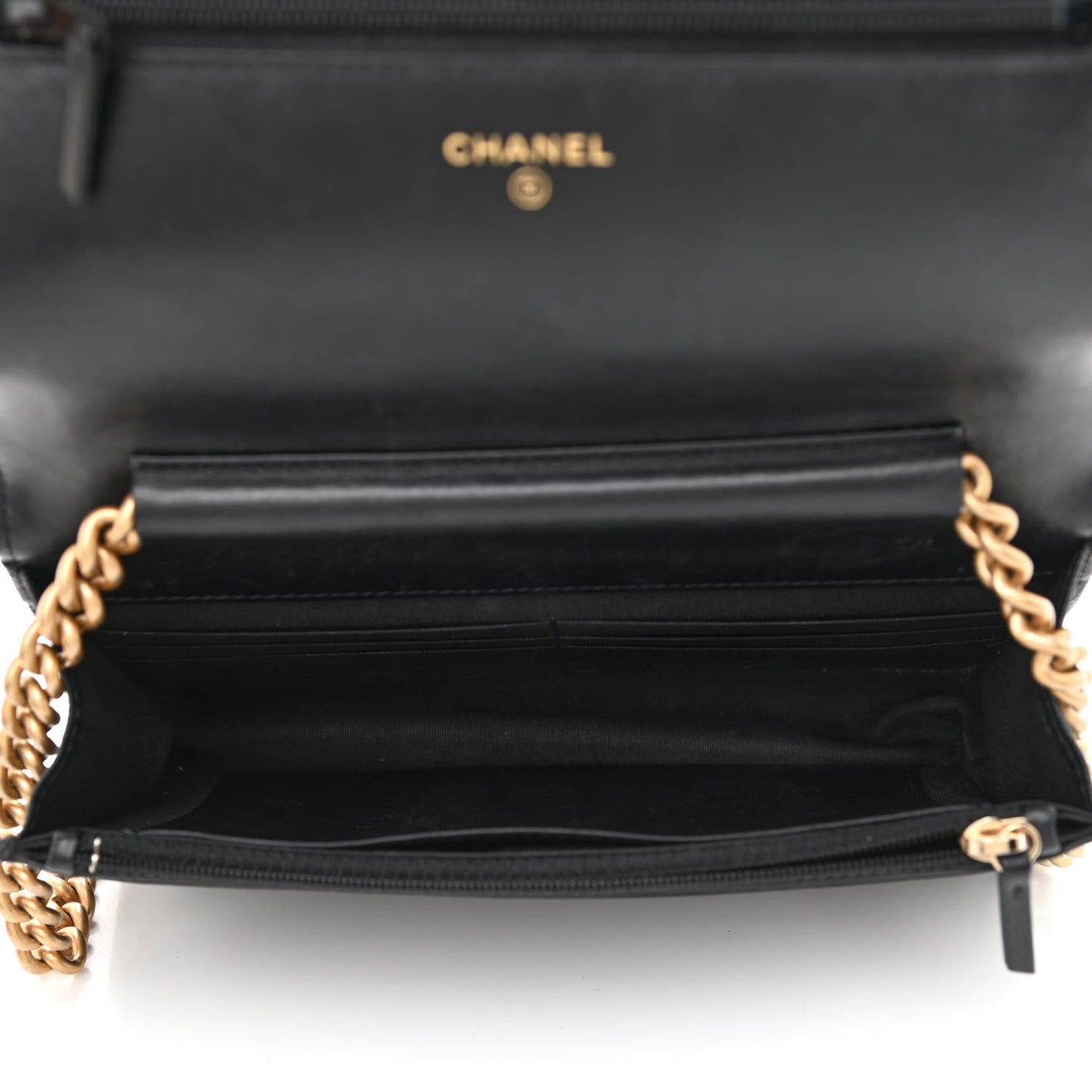 Caviar Quilted Boy Wallet On Chain WOC Black