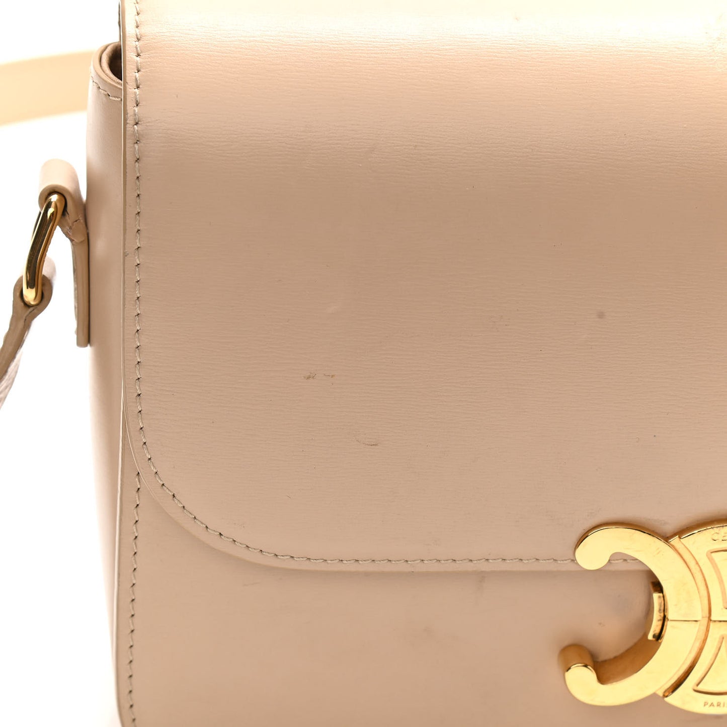Shiny Calfskin Medium Triomphe Nude